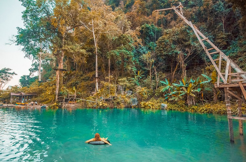 Blue Lagoon Vang Vieng - best places to visit in Laos