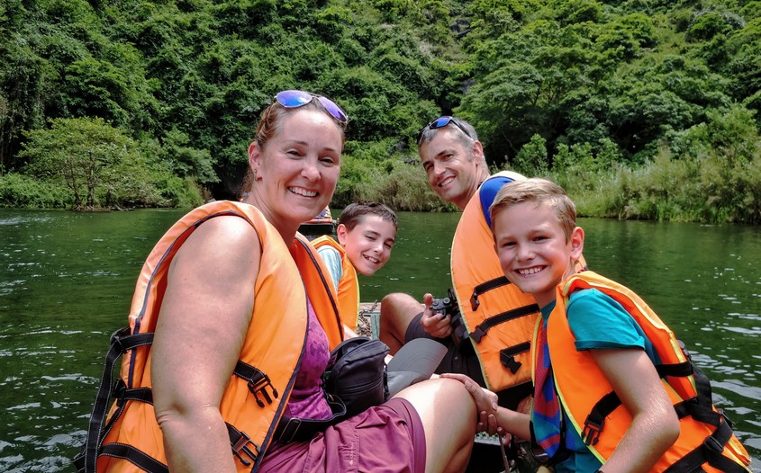 Tam coc family boat ride - best activities to do in Vietnam with kids